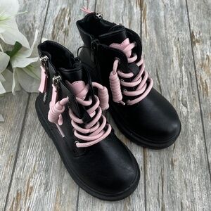 Toddler Girl Combat Boots Ankle Booties Shoes Size 8